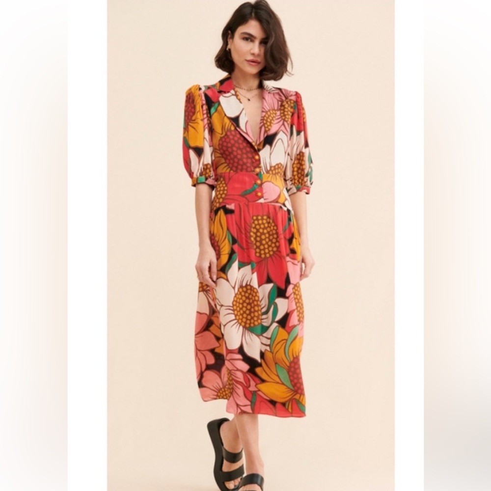 FARM RIO Sunflower Midi Dress size Medium